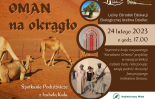 Plakat wydarzenia - spotkanie podróżnicze Oman na okrągło