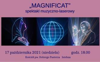 Plakat wydarzenia ze zdjęciami laserowych projekcji