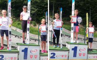 Na najwyższym podium Natalia Łupieżowiec (z lewej) i Kacper Wantulok (z prawej) foto: wisla.pl