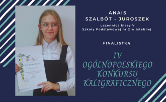 Anais Szalbót - Juroszek, uczennica klasy V Szkoły Podstawowej nr 2 w Istebnej