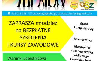 Plakat kursów dla młodzieży