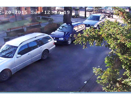 Obraz z kamery monitoringu w centrum wsi Istebna