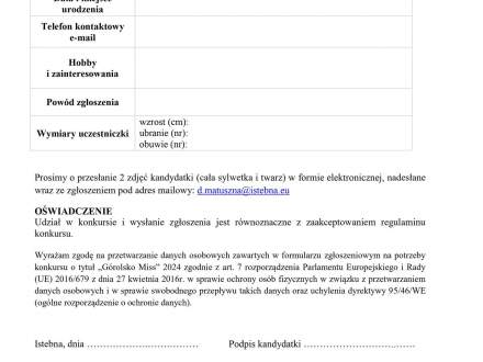 Formularz zgłoszeniowy