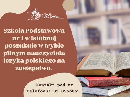 Grafika z książką i tekstem ogłoszenia