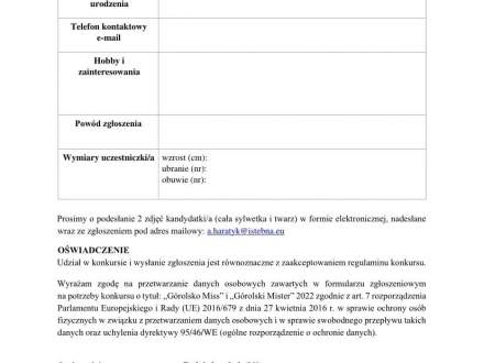Formularz zgłoszeniowy