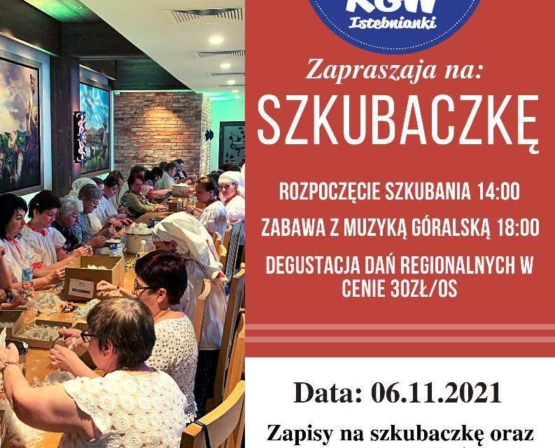 Plakat wydarzenia z logotypami i zdjęciem Pań szkubiących pierze