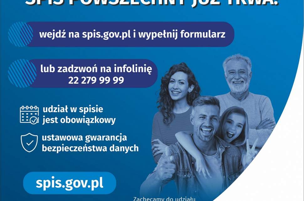 Plakat informujący o rozpoczęciu spisu powszechnego.