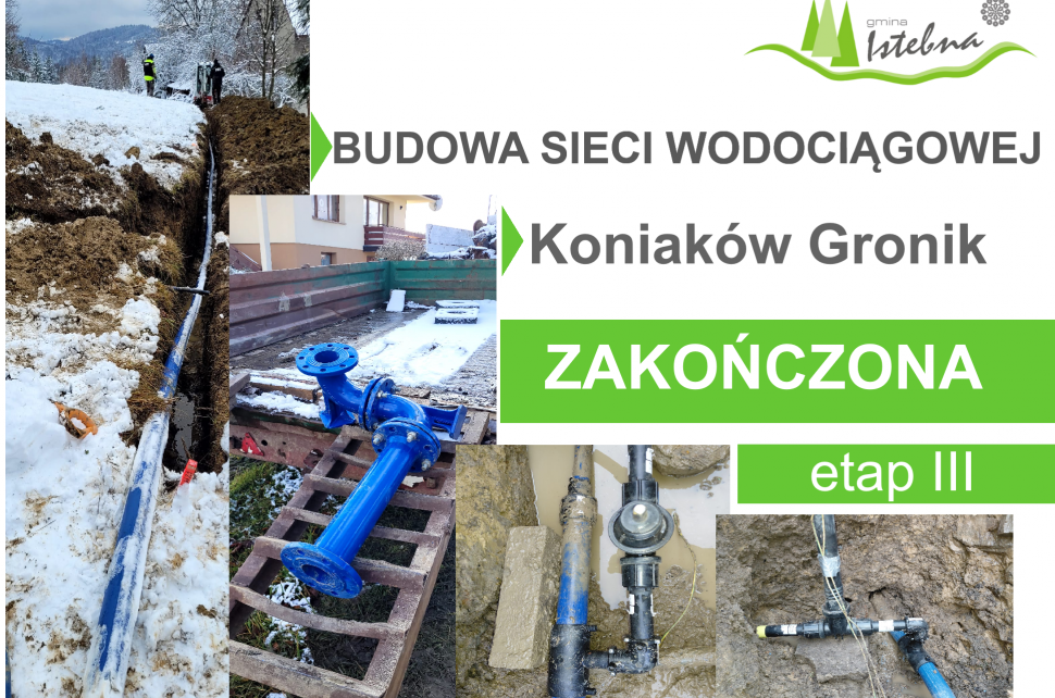 Budowa sieci wodociągowej wraz z przyłączami Koniaków Gronik