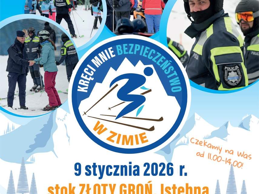 Plakat "Kręci mnie bezpieczeństwo w zimie"